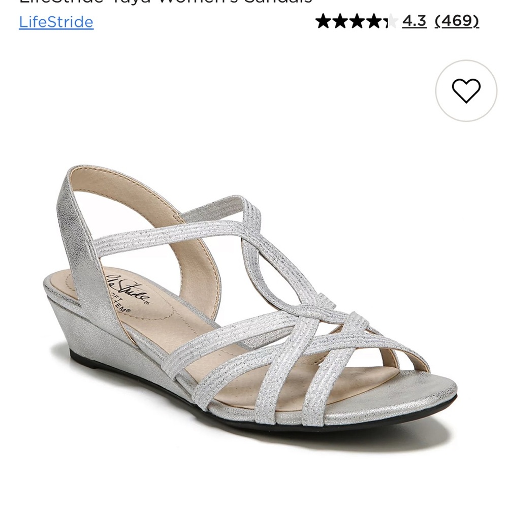 Life Stride Women's Silver Yaya Sandals